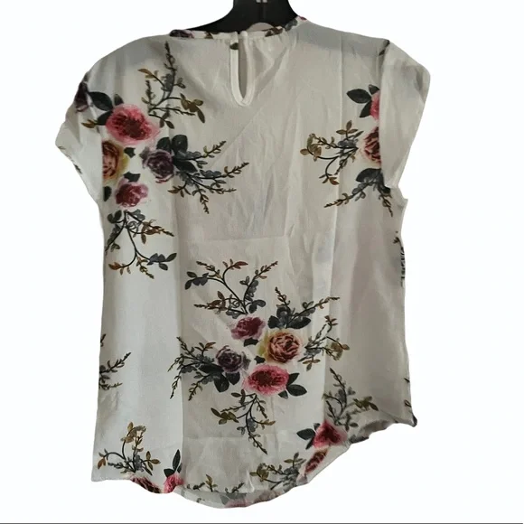 Womens Top White Floral Medium - Picture 2 of 4
